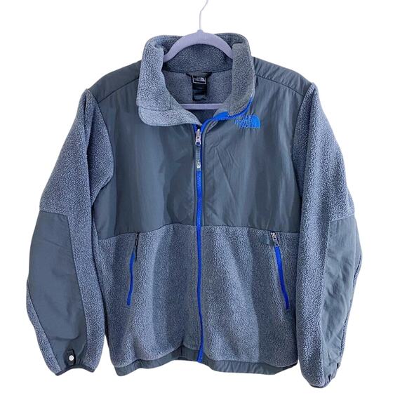 The North Face Gray Fleece Denali Jacket Boys Size XL Zip Up Pockets VGUC - Picture 1 of 6
